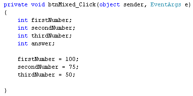 ترکیب جمع و تفریق در سی شارپ